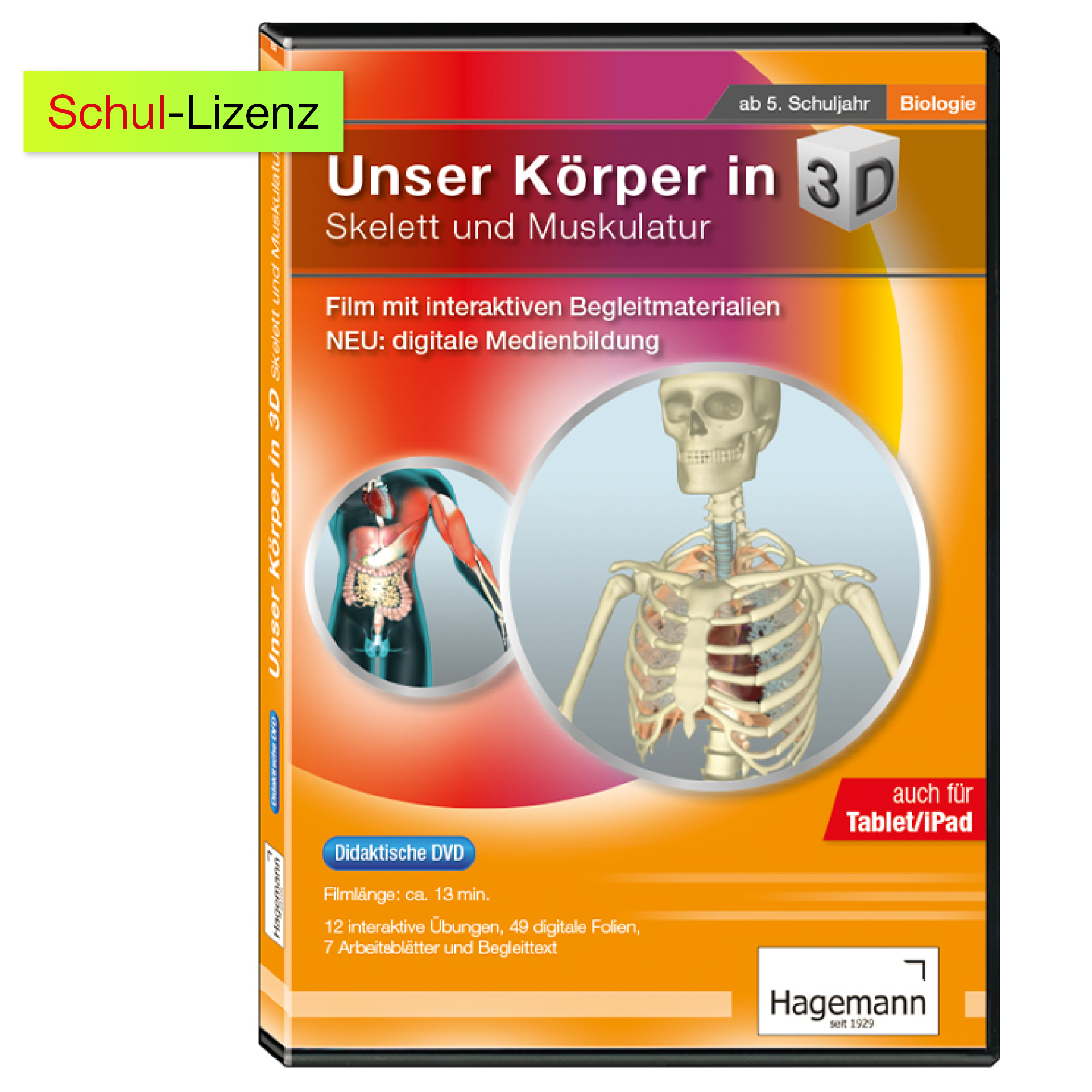 Didaktische DVD Unser Körper in 3D - Skelett und Muskulatur (tabletfähig)