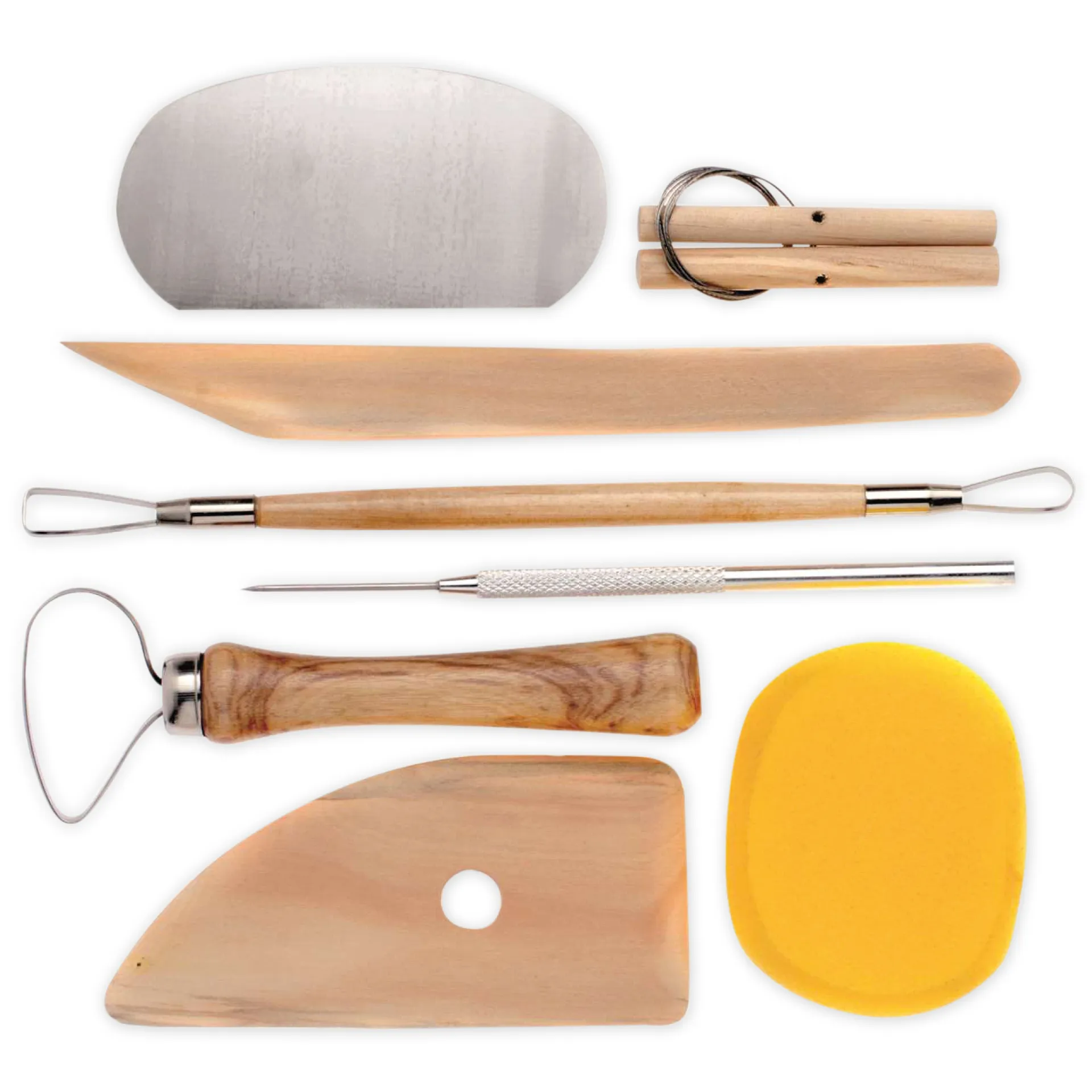 Set Modellier-Werkzeug, Birkenholz, 8-tlg.