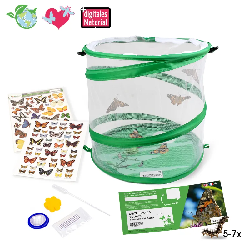 Hagemann Schmetterlings-Zuchtset, kompakt (mit Gutschein, 5-7 Raupen)