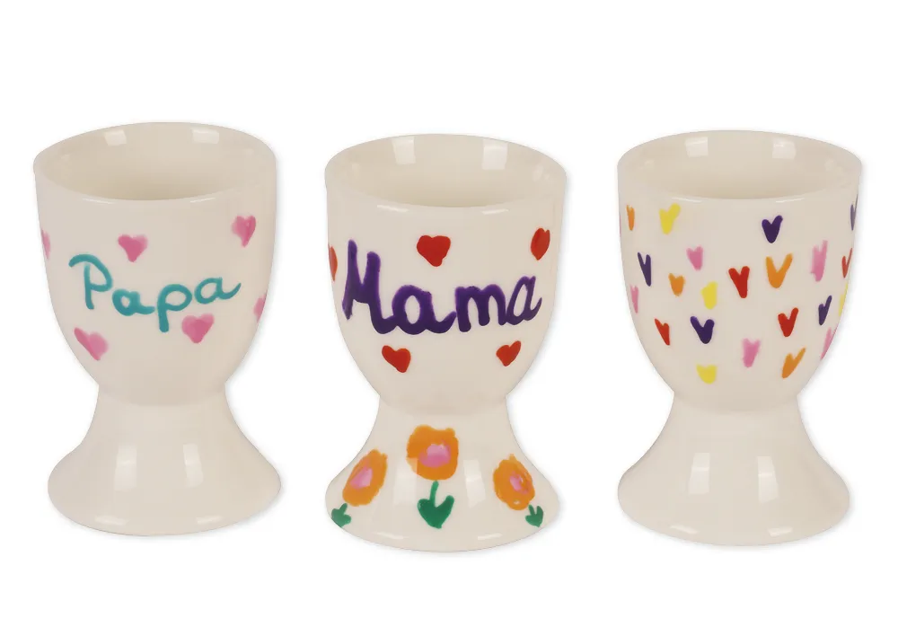 Porzellan-Eierbecher, 12 Stück