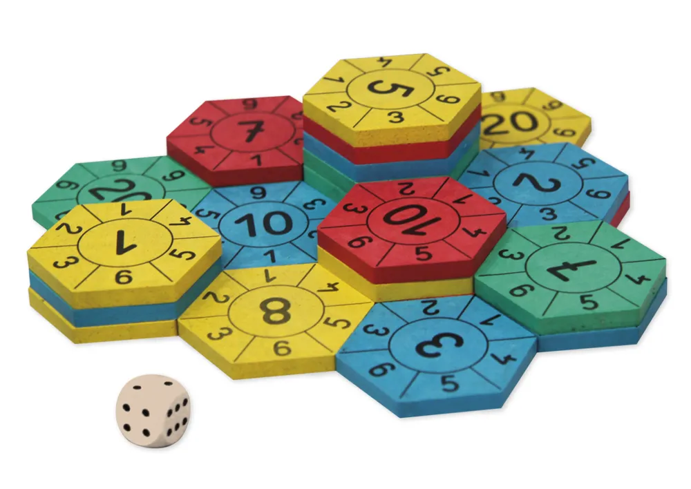 Lernspiel "Zahlenburg Hexagon", 45-tlg.