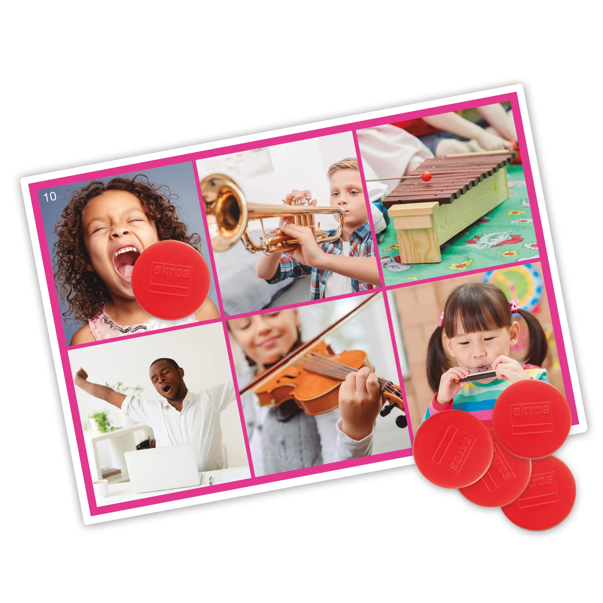 Lernspiel "Geräusche- und Musik-Instrumente Bingo", 176-tlg.