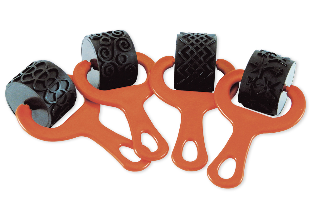 Muster-Gummirollen, 4-tlg.