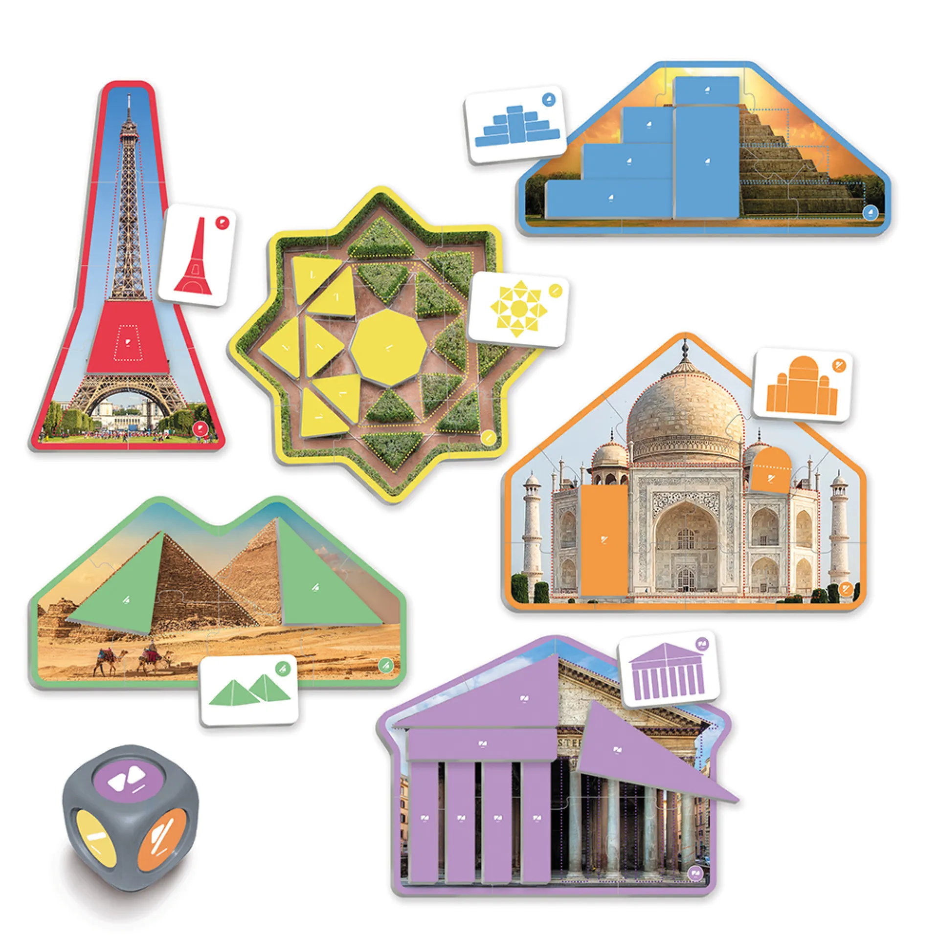 Lernspiel "Geometrische Formen in der Architektur erkennen", 65-tlg.