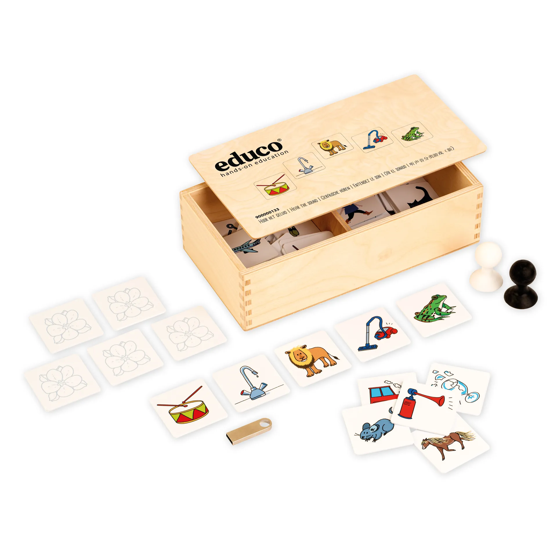 Lernspiel "Lausche dem Geräusch", 63-tlg.