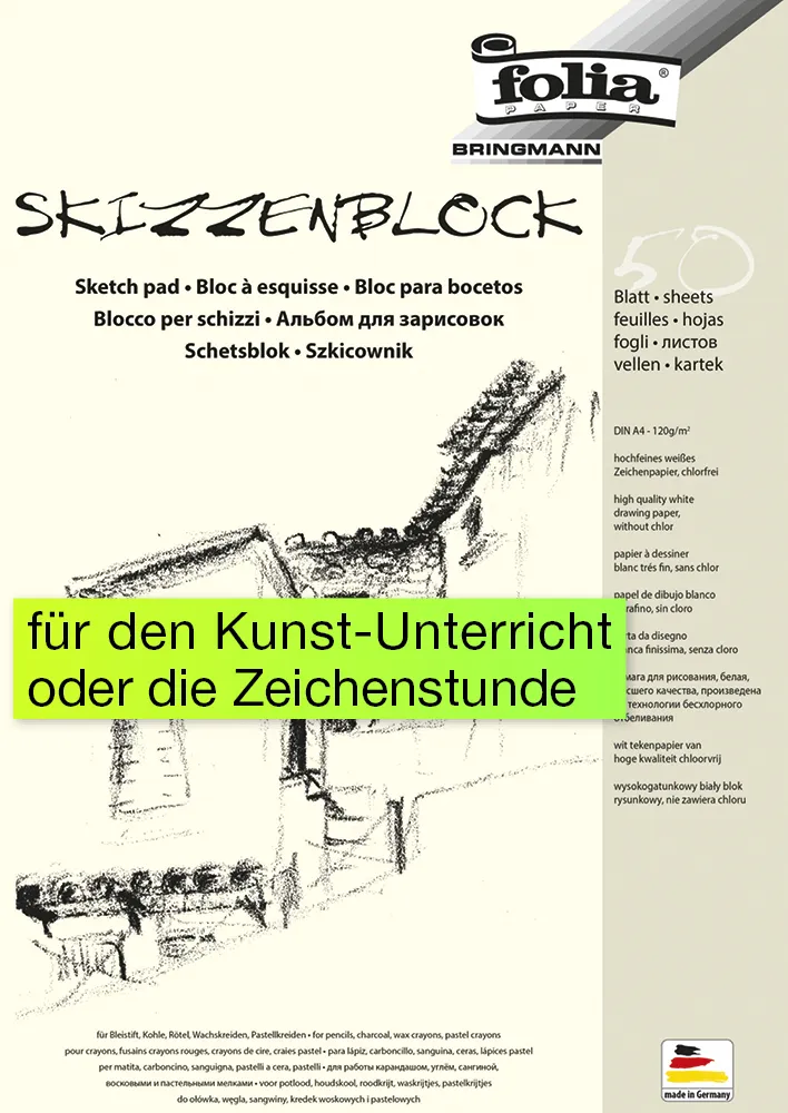 Skizzenblock DIN A4, 50 Blatt