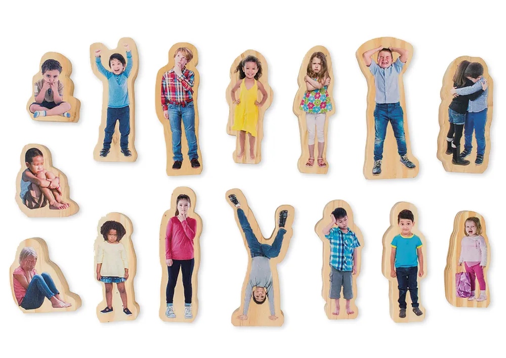 Holzfiguren "Wie fühlst du dich?", 15-tlg.
