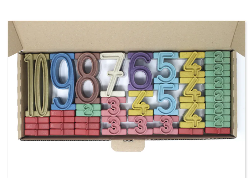 Stapel-Zahlen "Zahl-auf-Zahl", 34-tlg., "Montessori-Farben" "Montessori Premium"