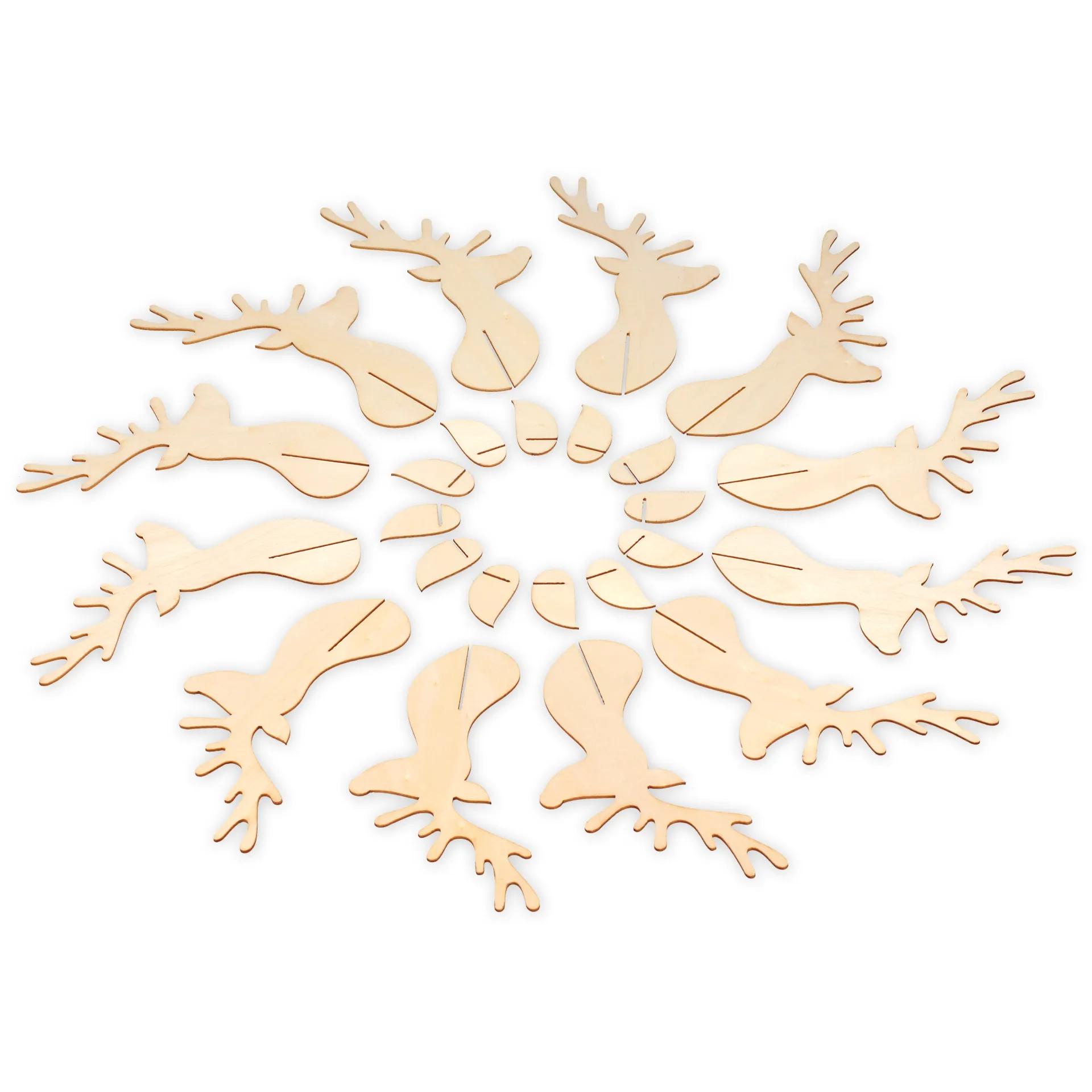 Rentiere Bastelset für Papprollen, 12 Stück, 24-tlg.