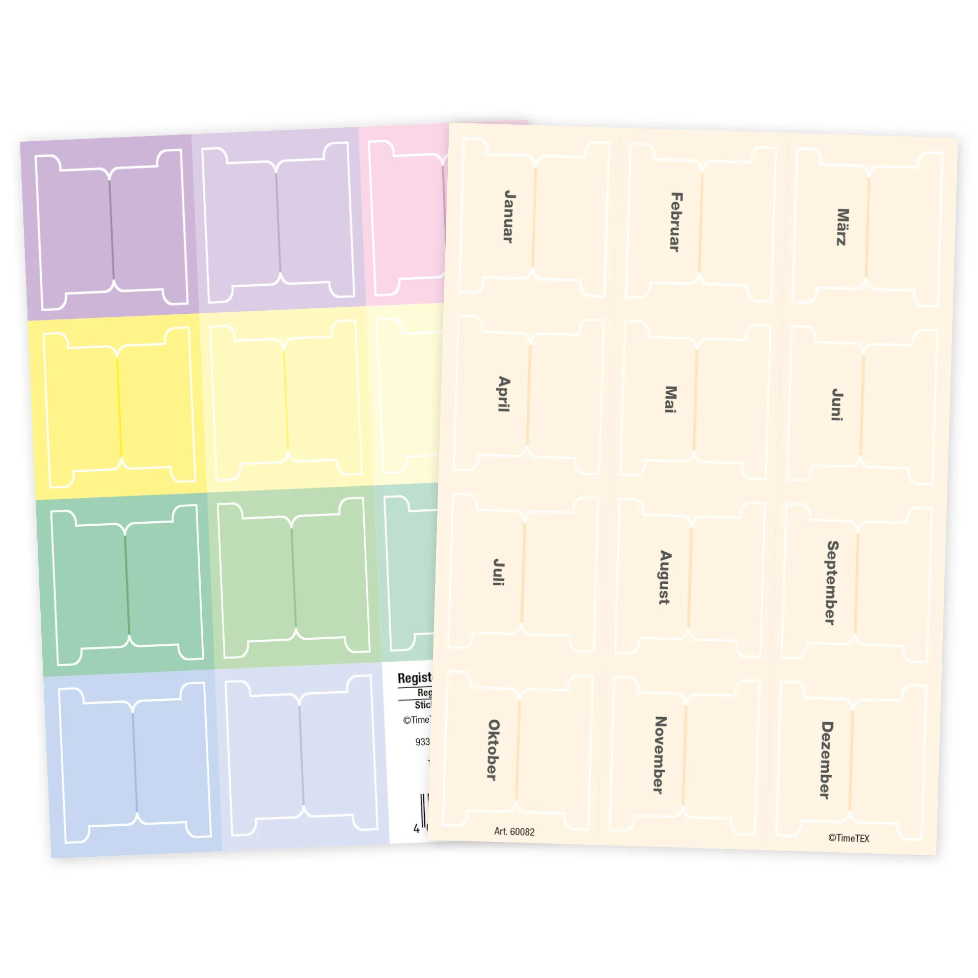 TimeTEX Register-Taben XL 23-tlg., selbstklebend, aus Karton-Papier