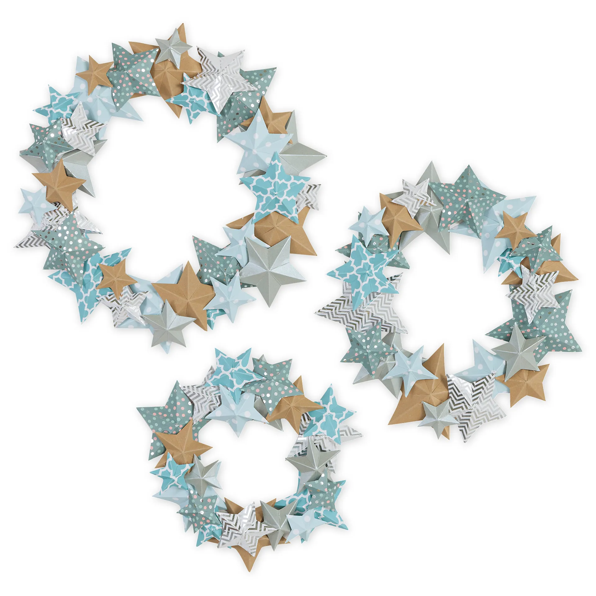 Bastelset "Sternenkranz", 3 Stück