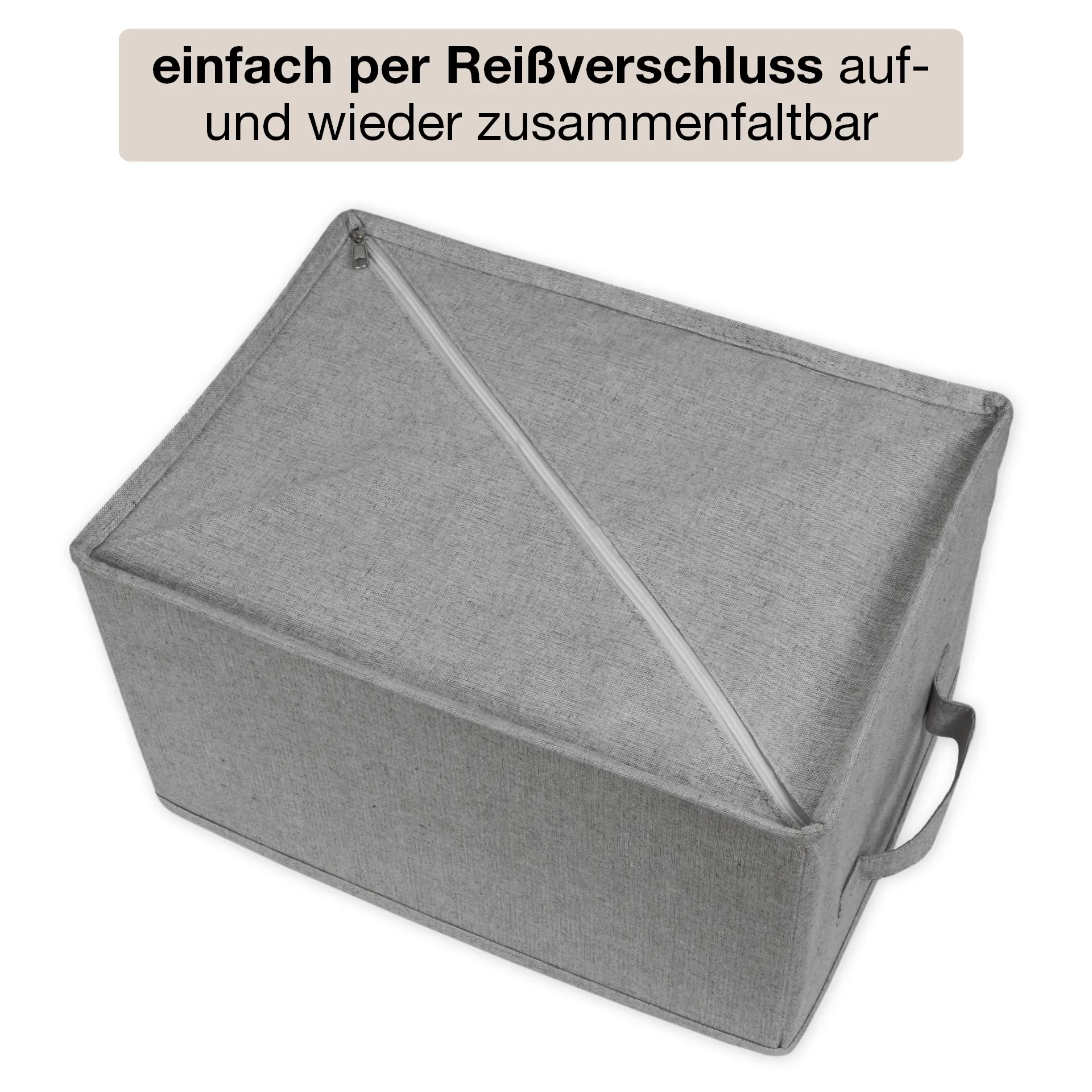 TimeTEX Fächerbox "Origami" A4 mit 7 Fächern, aus Stoff, hellgrau