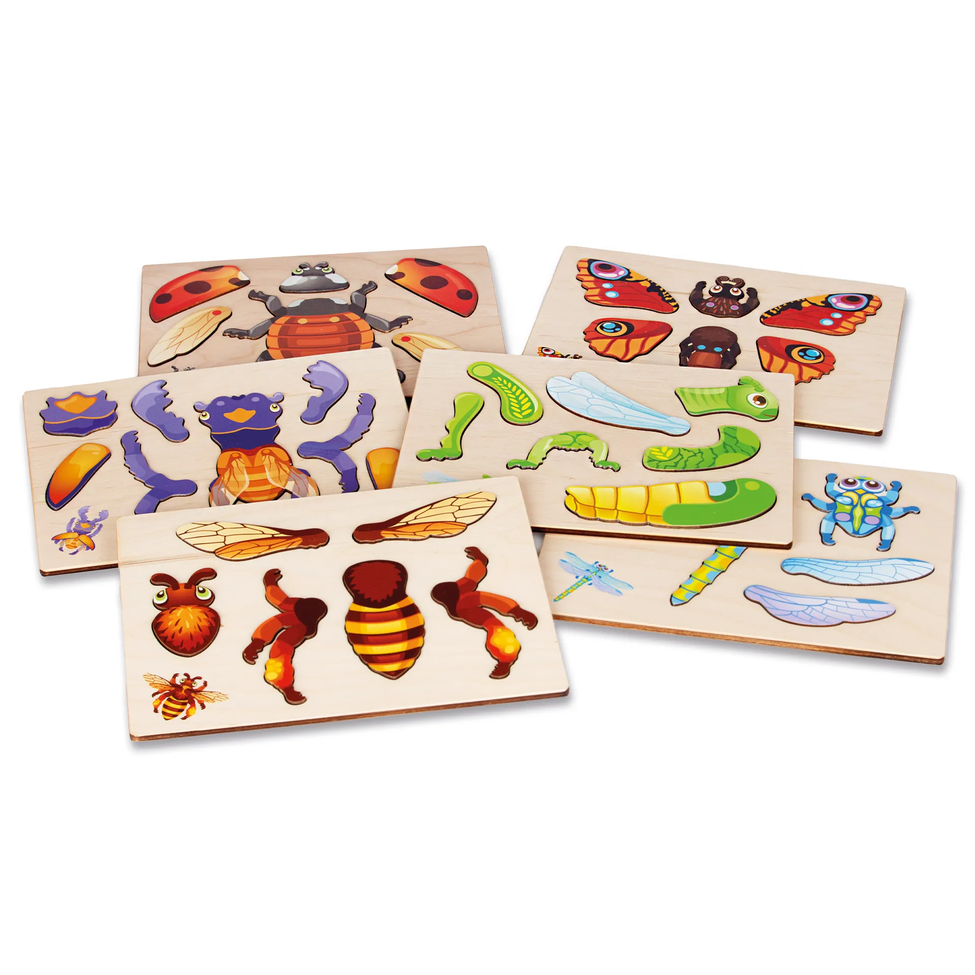 Magnetpuzzle Insekten, Holz, 45-tlg.
