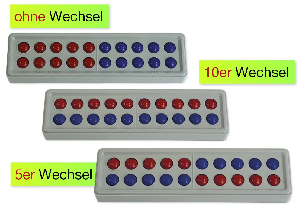 Abaco 20 ohne Zahlen, rot-blau, Zähl- und Rechenrahmen
