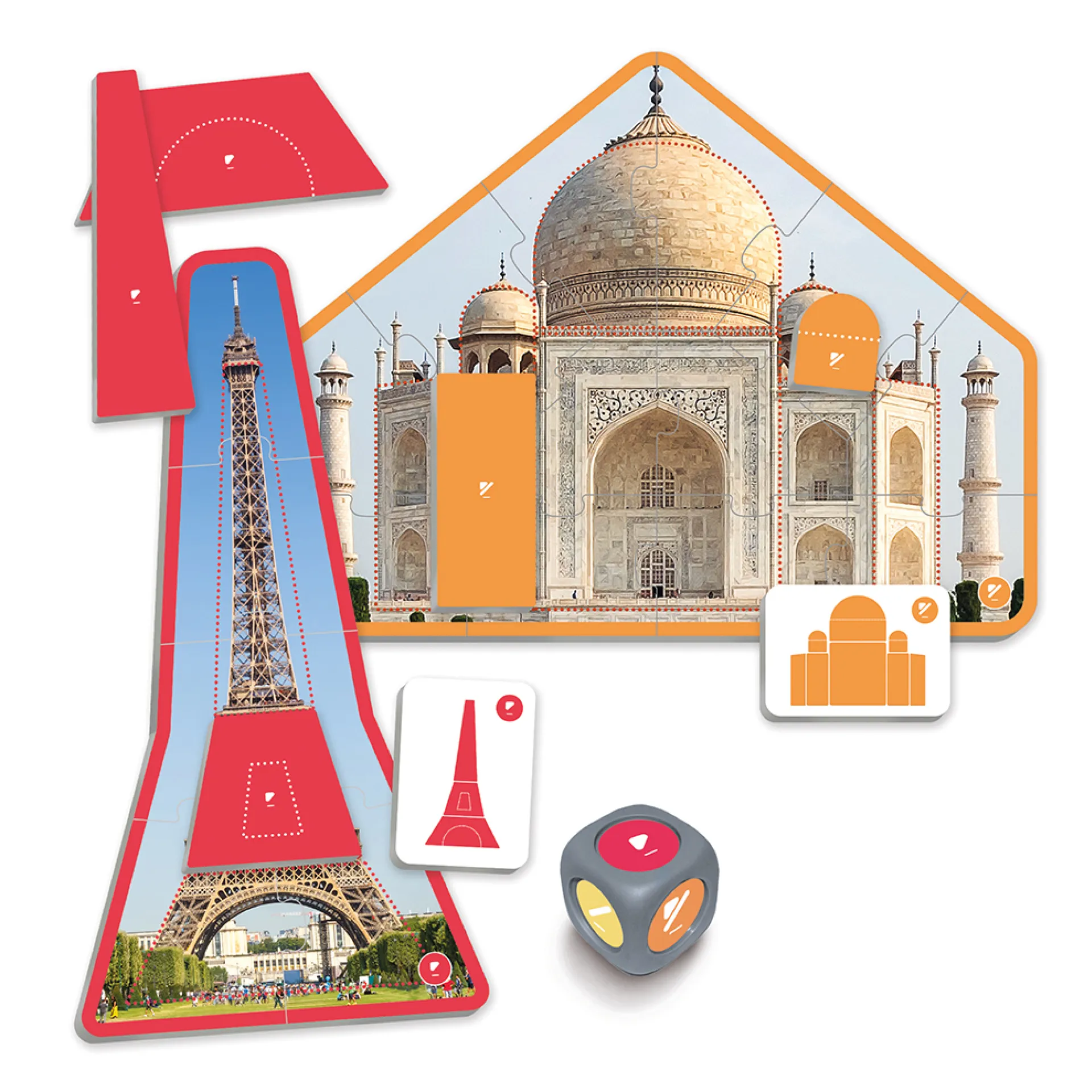 Lernspiel "Geometrische Formen in der Architektur erkennen", 65-tlg.