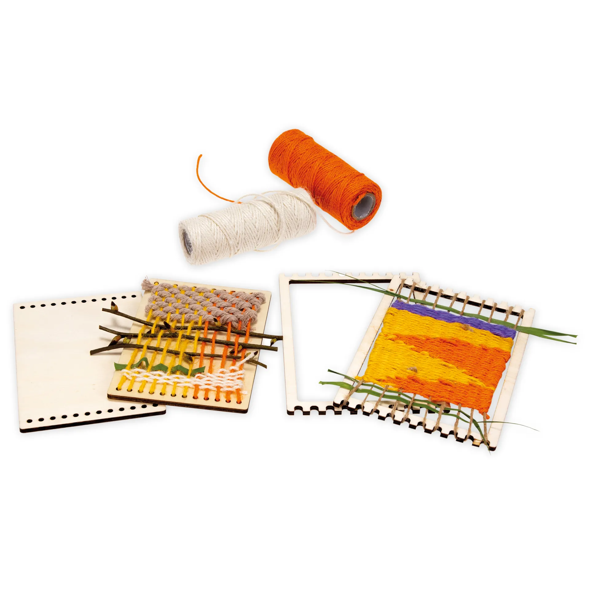 Web- und Fädelrahmen aus Holz, 8-tlg.