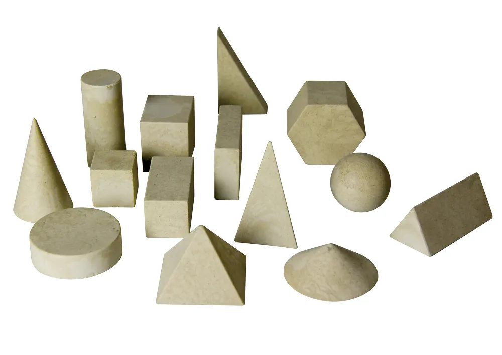 Set Geometrie-Körper massiv, naturfarben, 14-tlg. im Karton