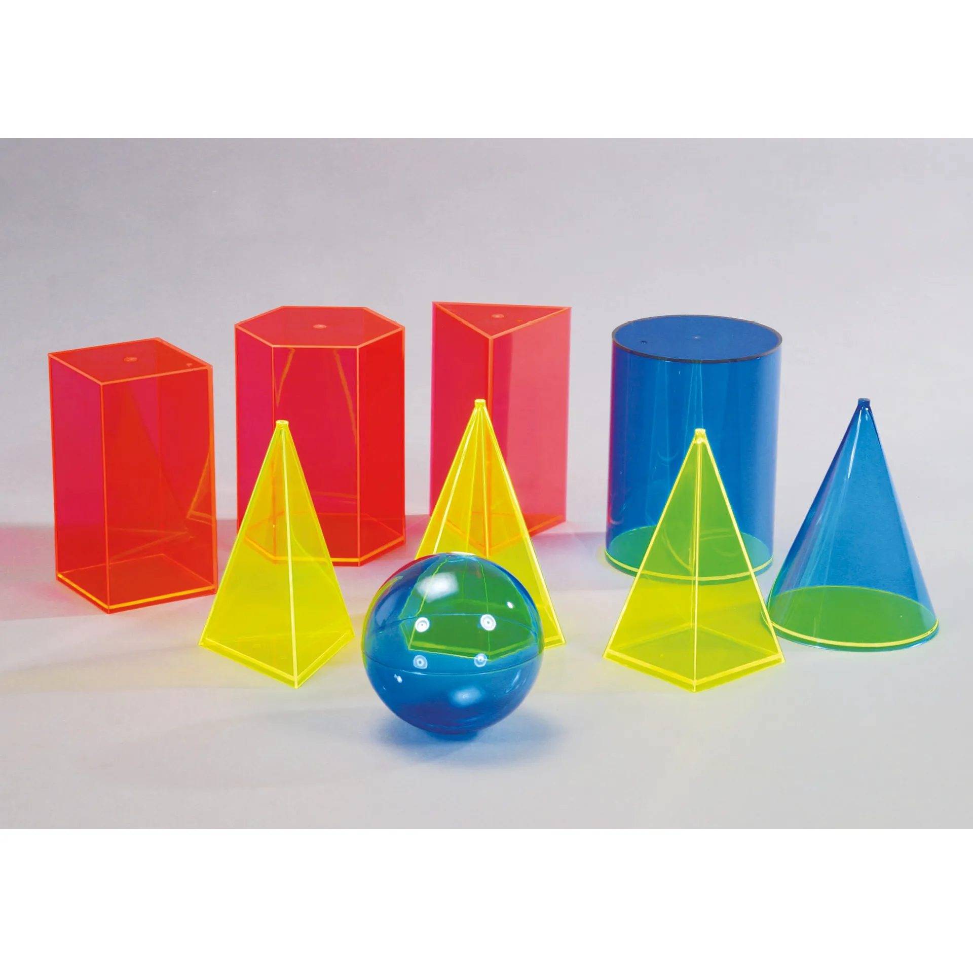 Set Geometrie-Hohlkörper, farbig, 9-tlg.