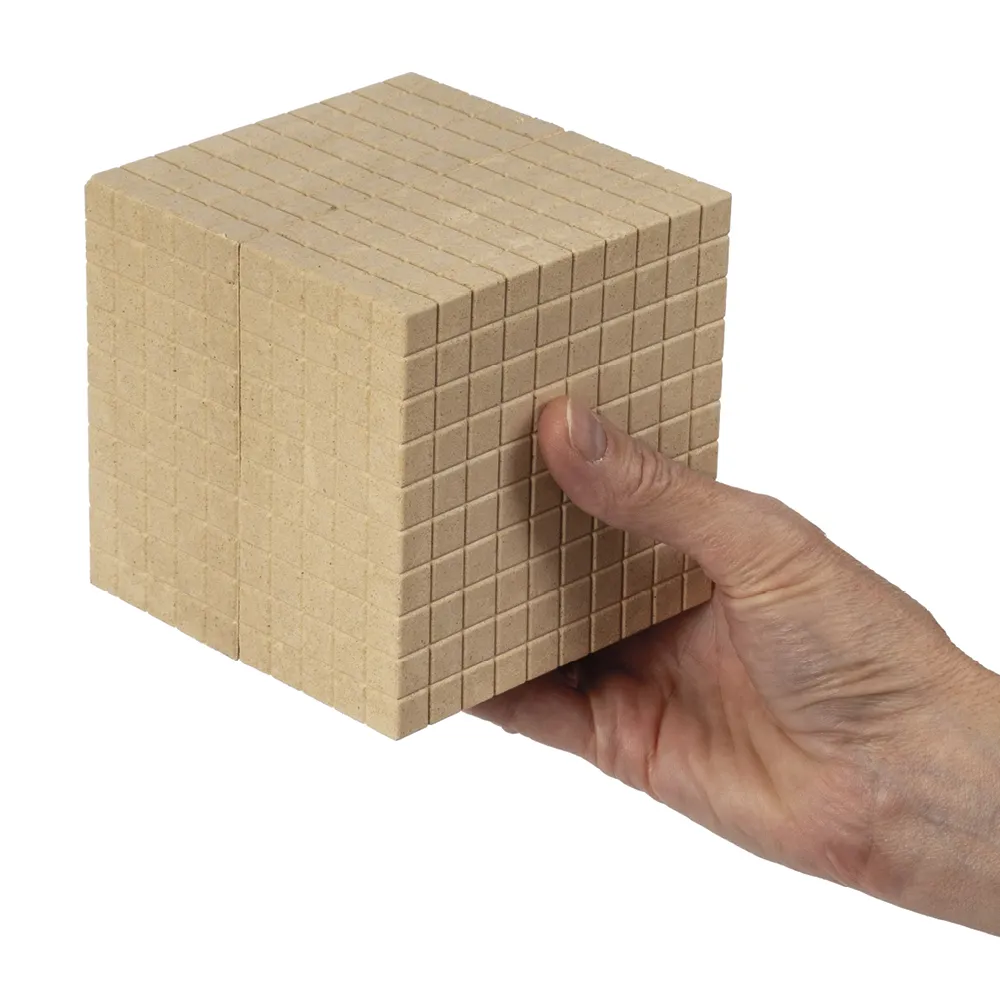 Dienes Dezimalrechen-Tausender-Würfel, naturfarben, Satz 1 Stück