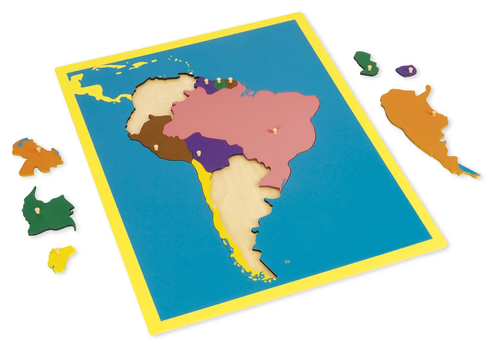 TimeTEX Puzzlekarte Südamerika "Montessori Premium"