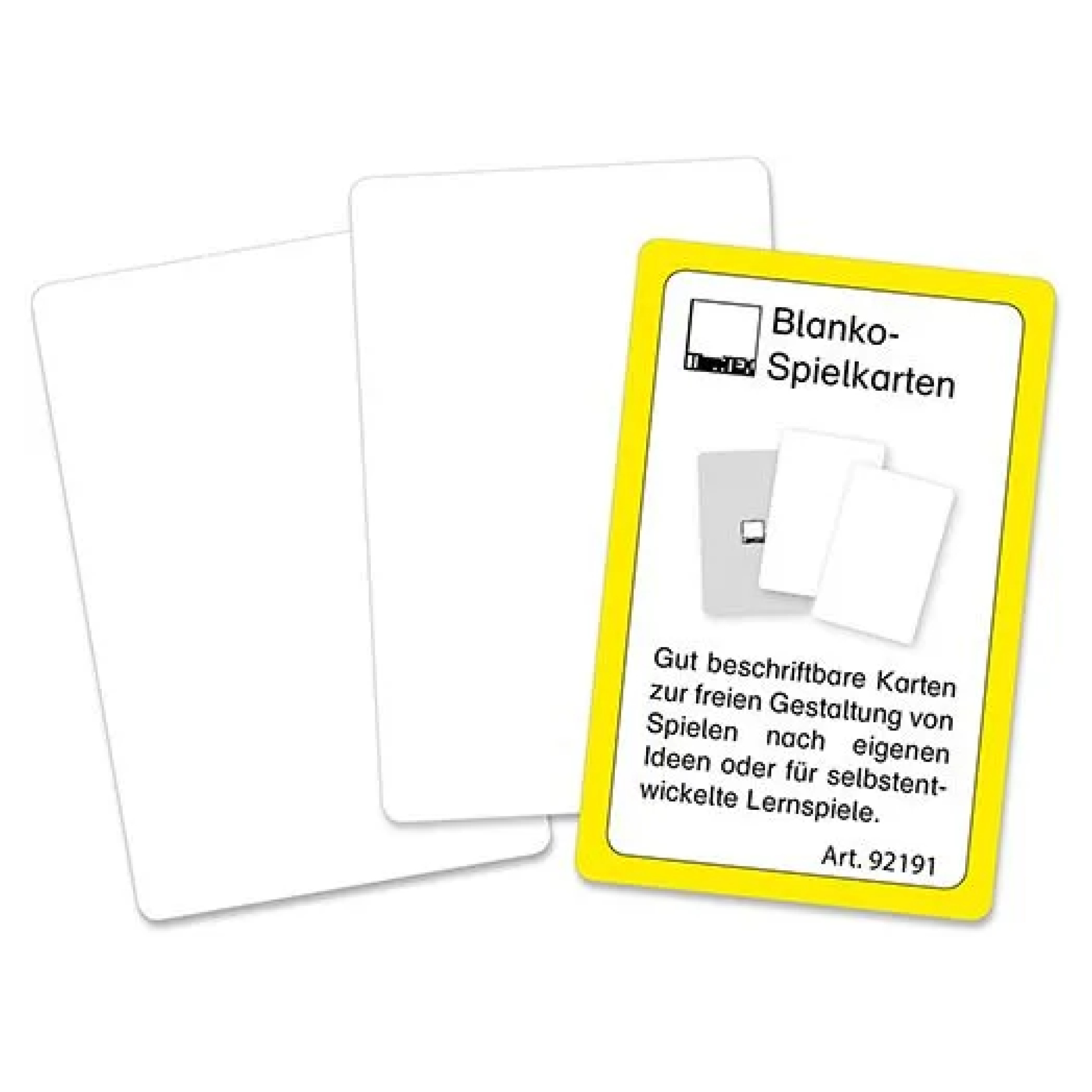 Blanko-Spielkarten im Etui, beidseitig weiß
