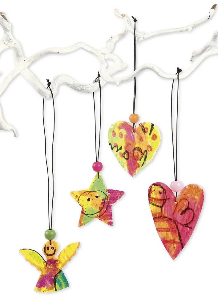 Weihnachtsbaum-Schmuck aus Holz, 72-tlg.