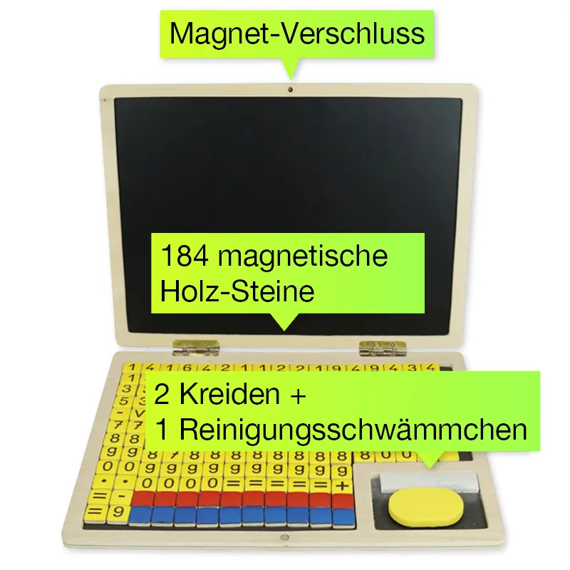 TimeTEX Rechen-Klapp-Computer, 189-tlg., Holz, magnetisch