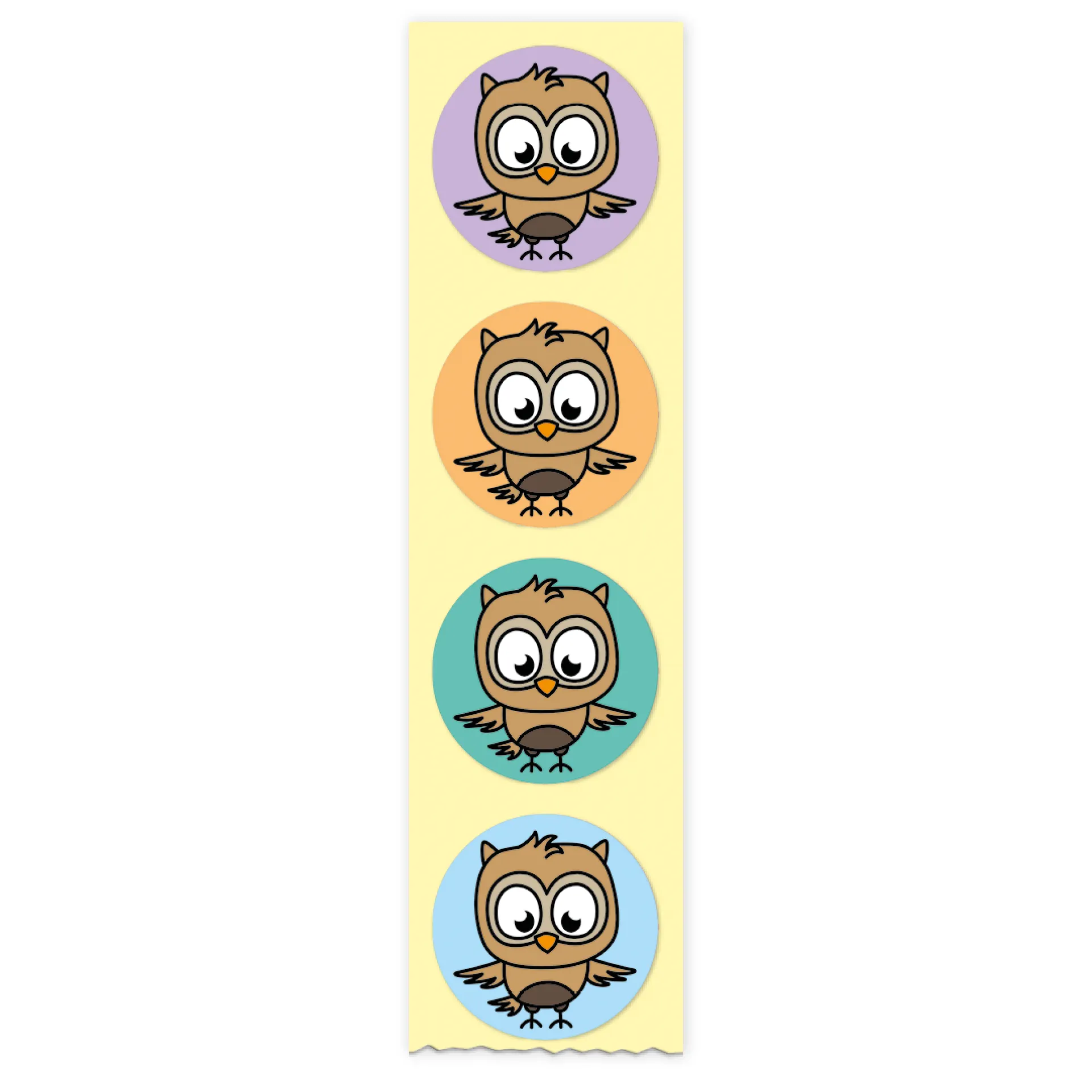 Belobigungs-Aufkleber "Eule" in Spender-Box, 500 Stück