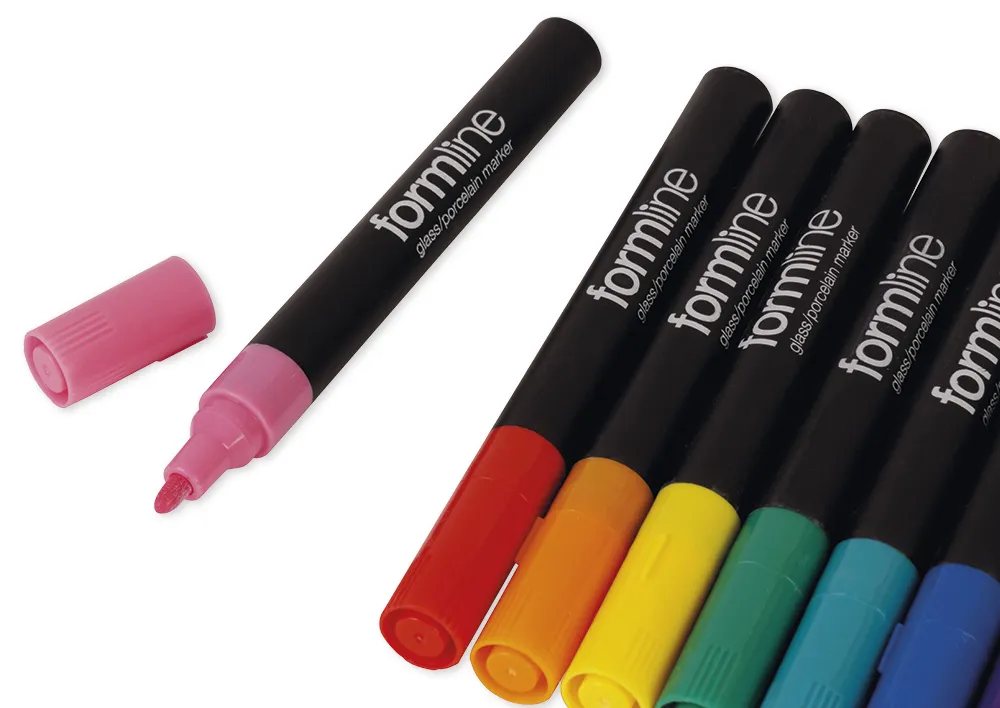 Glas- und Porzellanmaler deckend, Strichstärke 2-4 mm, 10 Stück