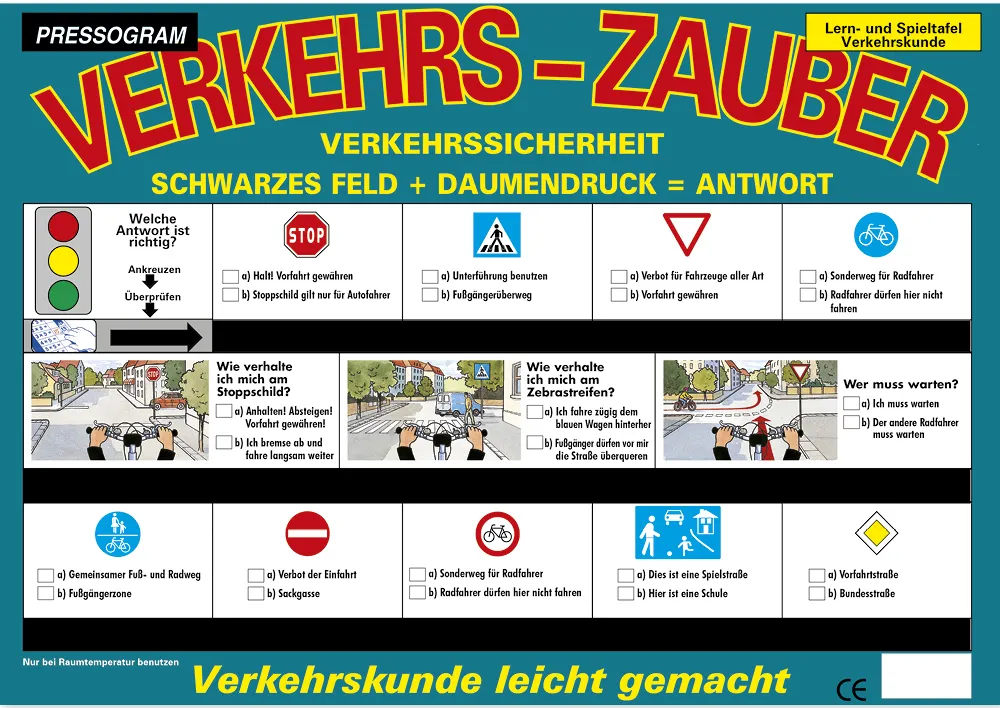 TimeTEX Zaubertafel "Verkehrserziehung" Fahrrad-Verkehrssicheheit 
