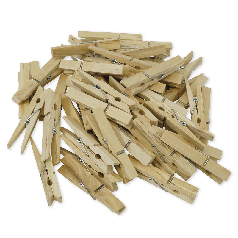 Holz-Klammern 70 mm natur, 50 Stück
