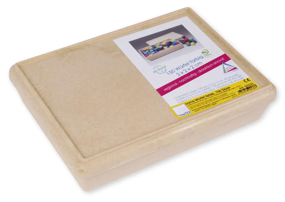 Soma-Holz-Würfel farbig, 150 Einzelwürfel, RE-Wood