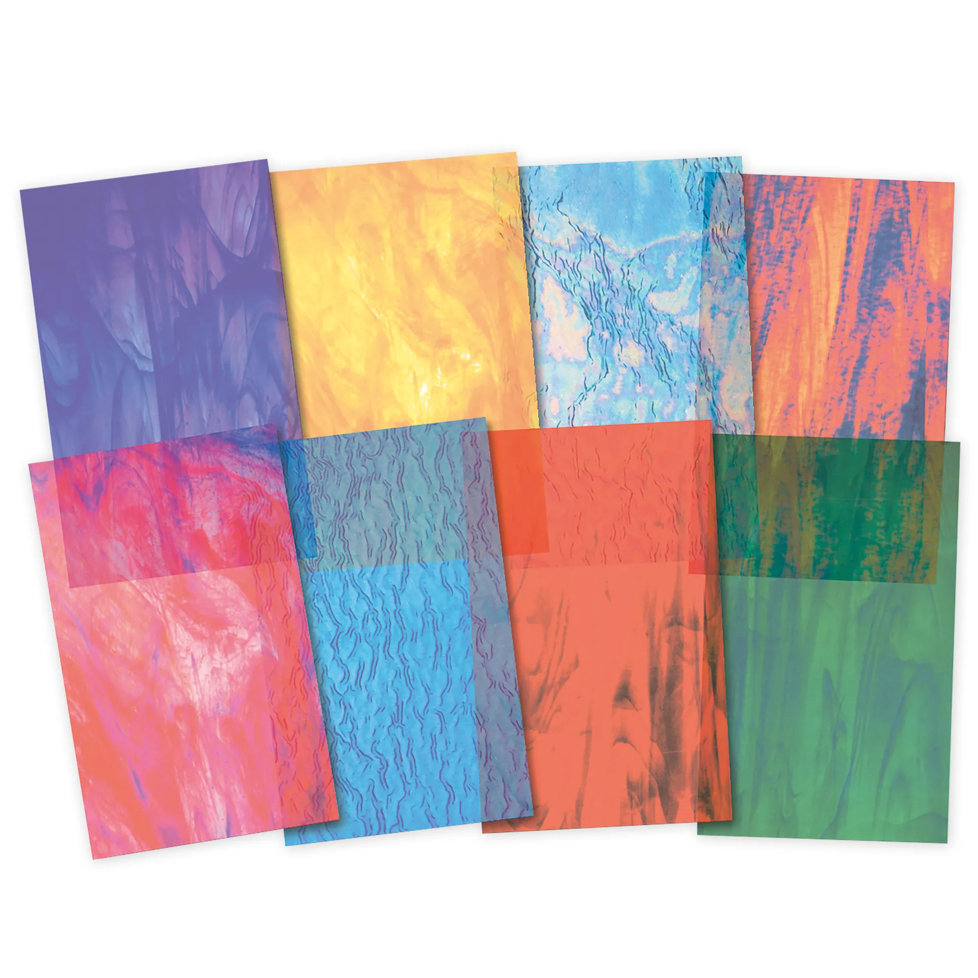 Transparentpapier "Buntglas", 13,5x21 cm, 24 Blatt