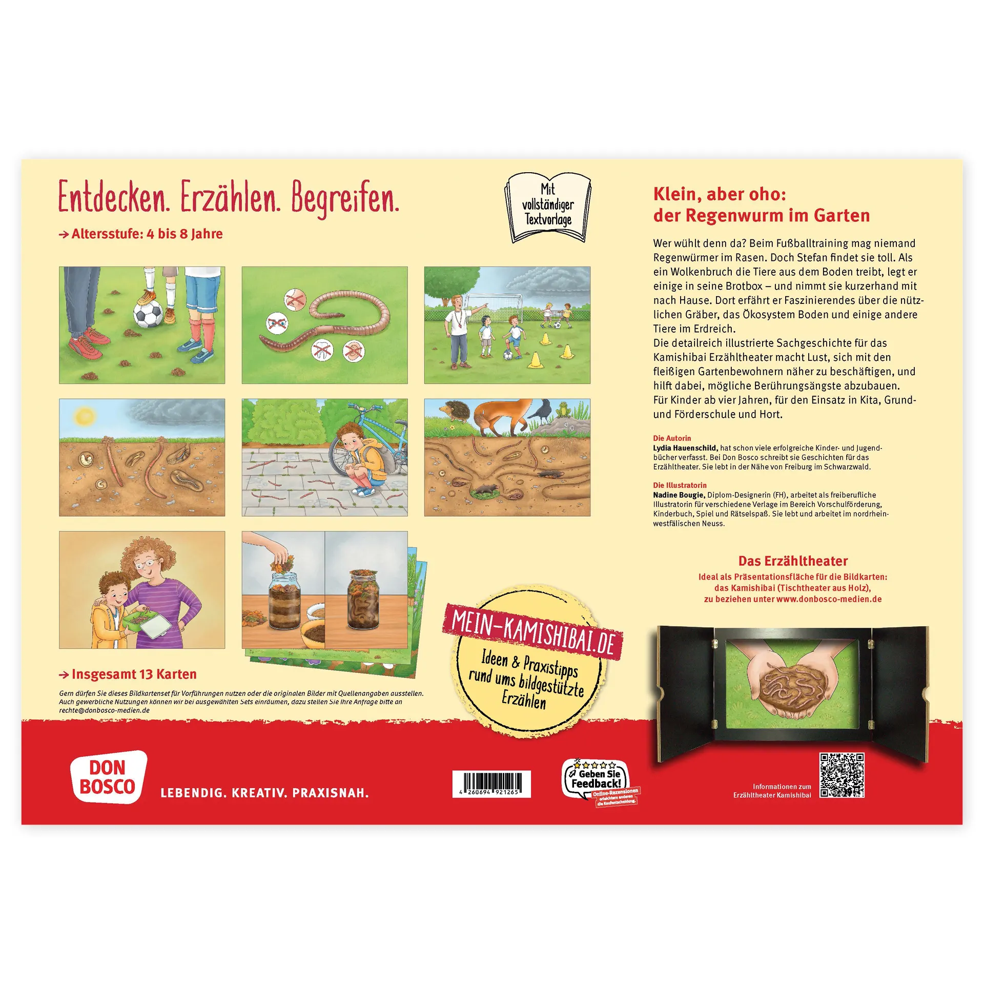 Bildergeschichten-Karten "Was macht der Regenwurm im Garten?", 12-tlg.