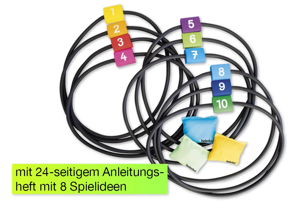 beleduc Hüpf- und Wurfspiel mit Zahlen, 15-tlg.