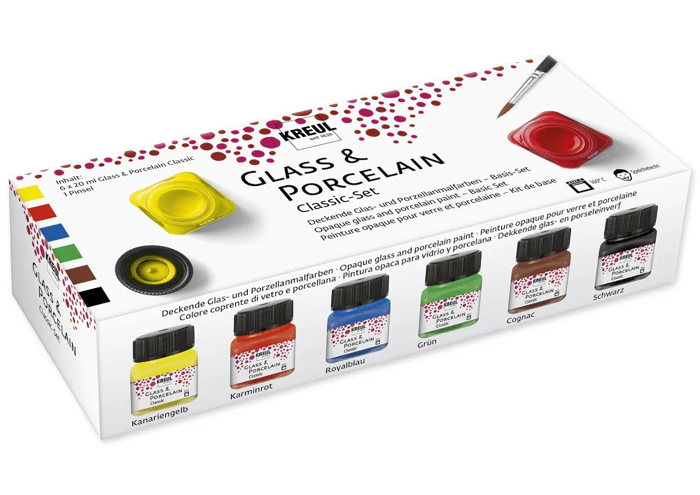 KREUL Glas- und Porzellanmalfarbe Classic, 6 x 20 ml