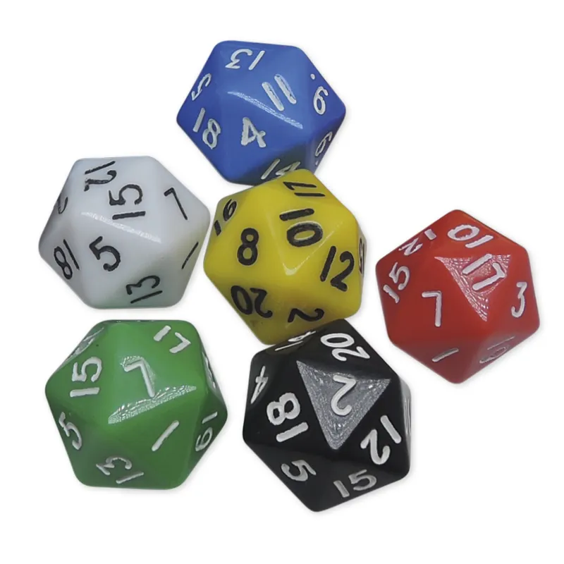 Set Würfel zwanzigseitig 1-20, 6-tlg., 24 mm