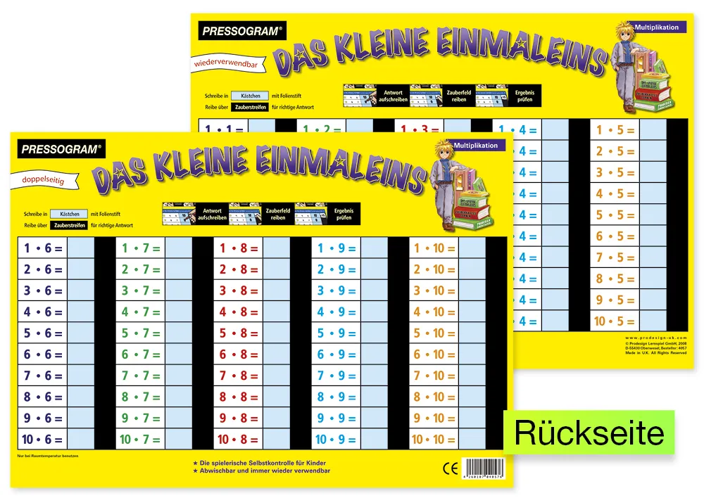 TimeTEX Zaubertafel "Mathematik" Kleines 1 x 1