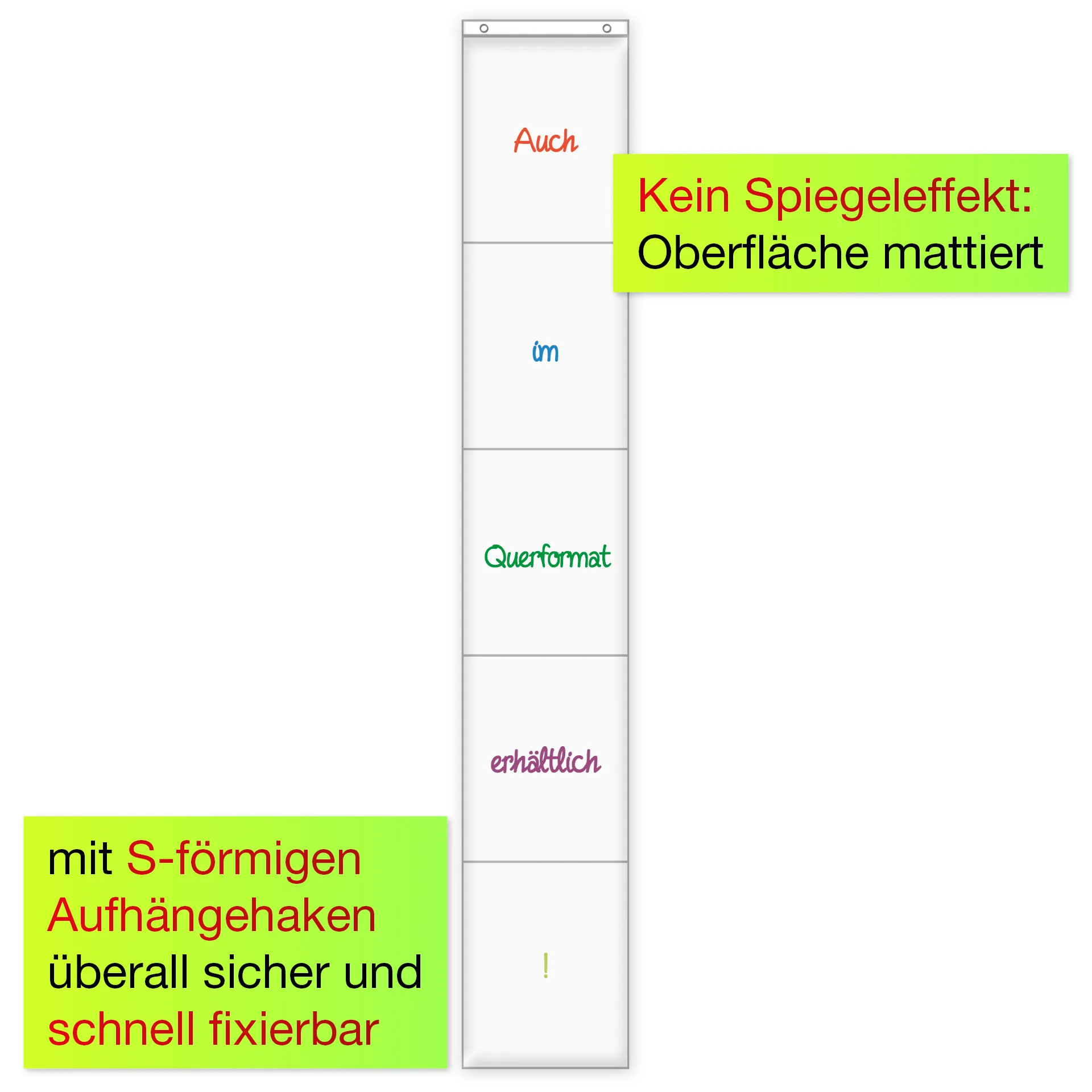 Hänge-Orga-Taschen A4, 5 Einstecktaschen Hochformat, mit Haken