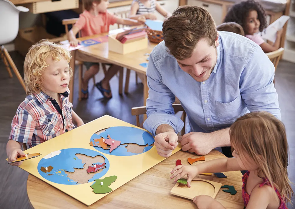 TimeTEX Puzzlekarte Erdteile "Montessori Premium"