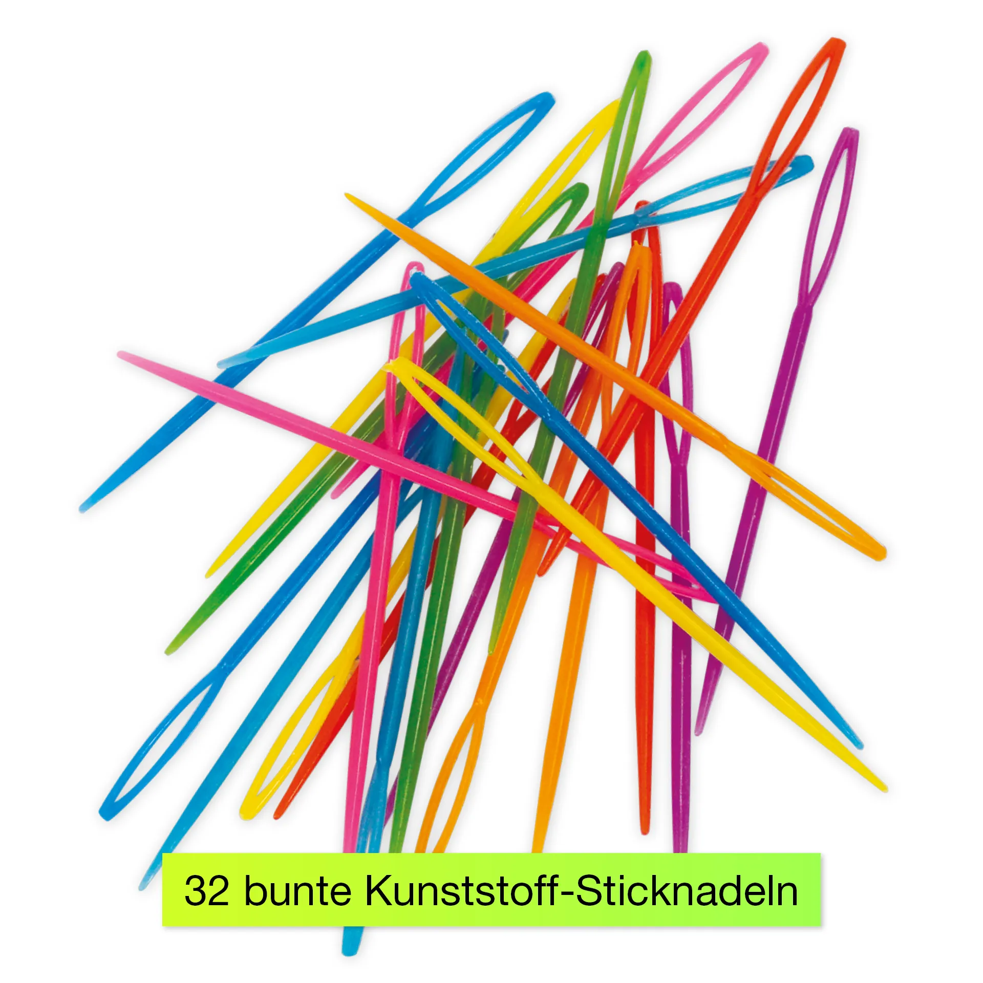 Sticknadeln aus Kunststoff, farbig, 32 Stück