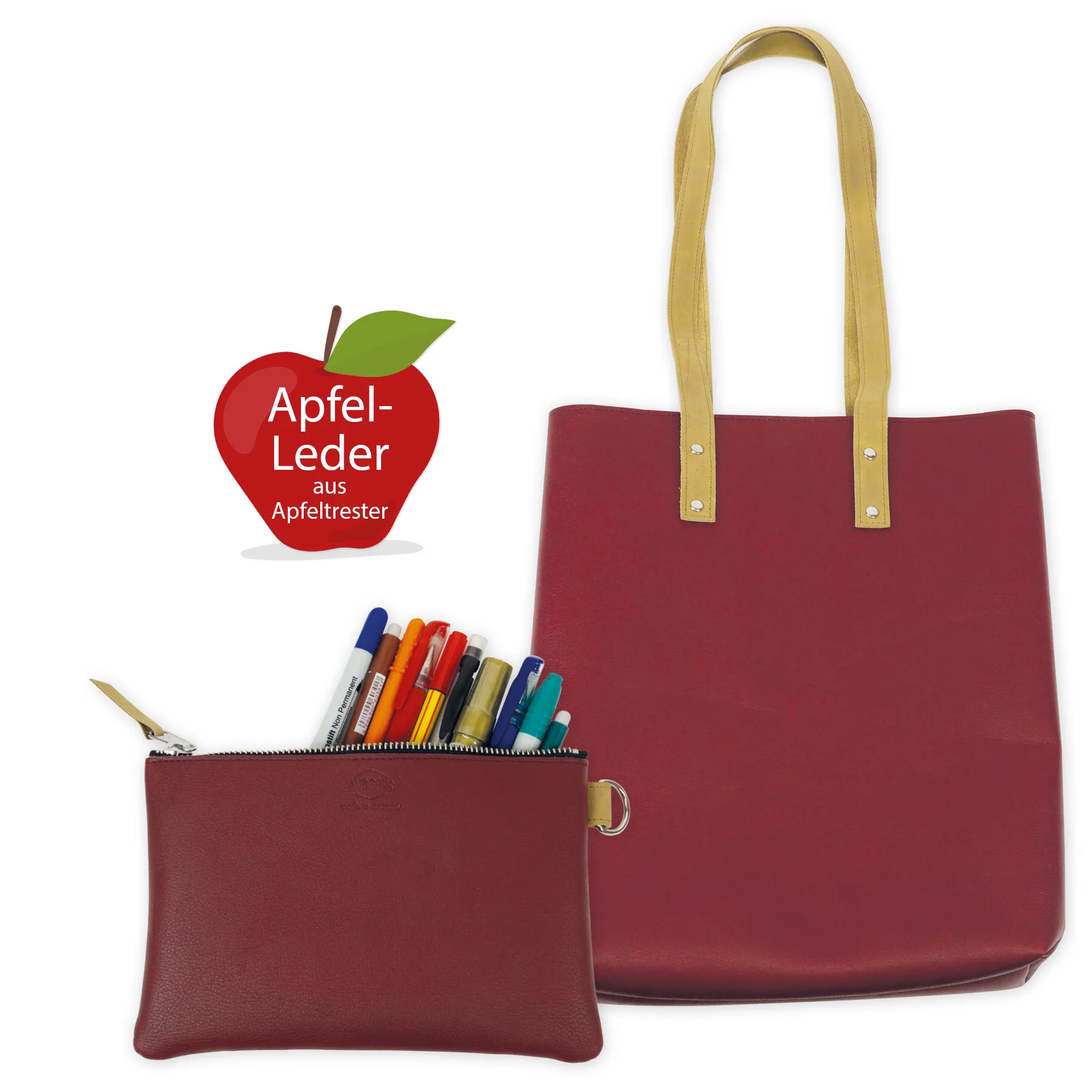 Schultertasche "Mali" aus Apfelleder