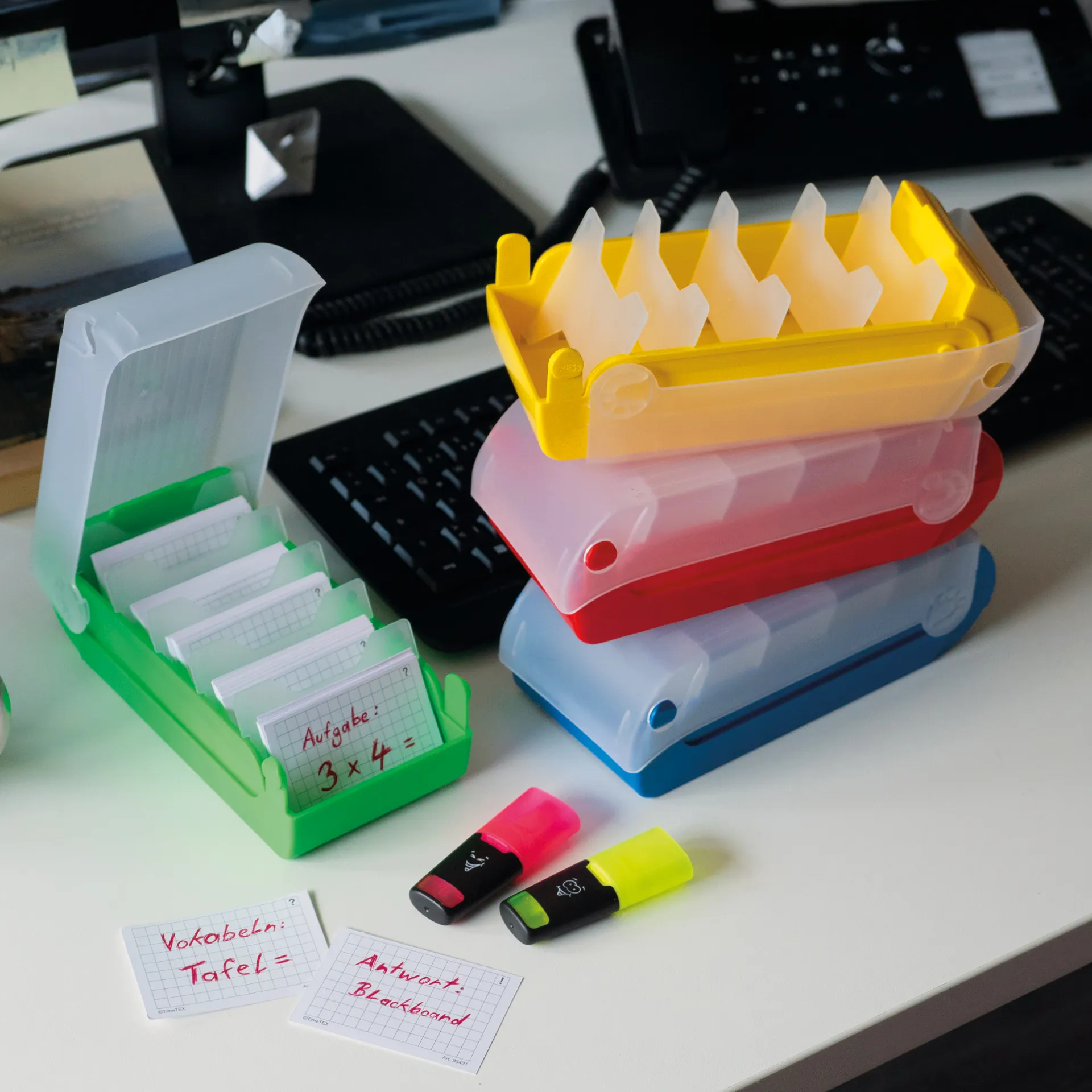 Lernbox A8 Kunststoff mit 100 Lernkärtchen