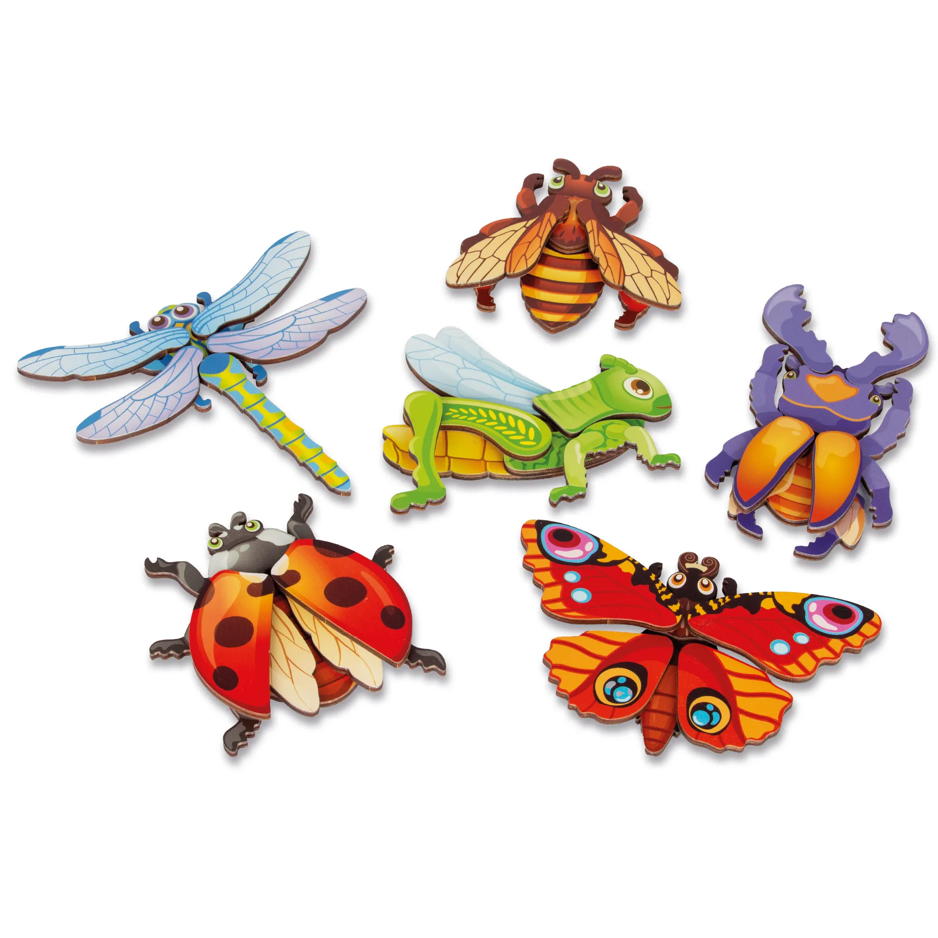Magnetpuzzle Insekten, Holz, 45-tlg.