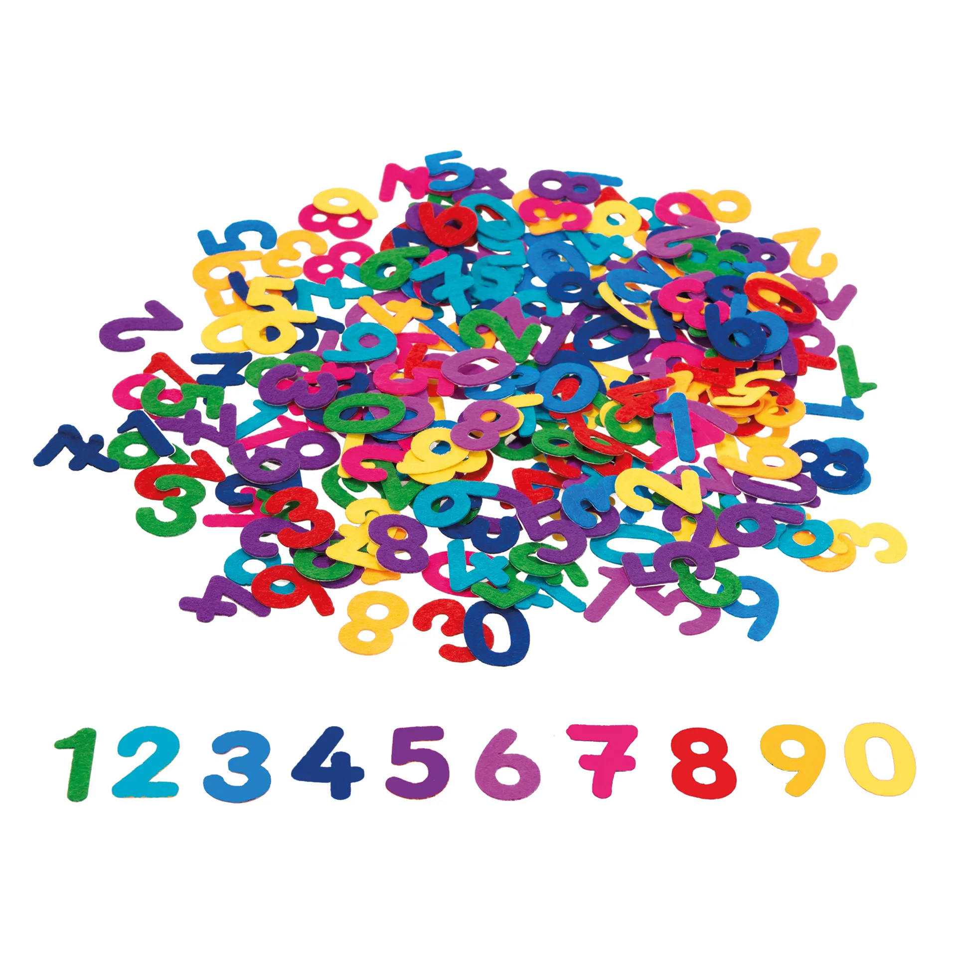 Set Zahlen aus Filz, bunt, selbstklebend, 300 Stück