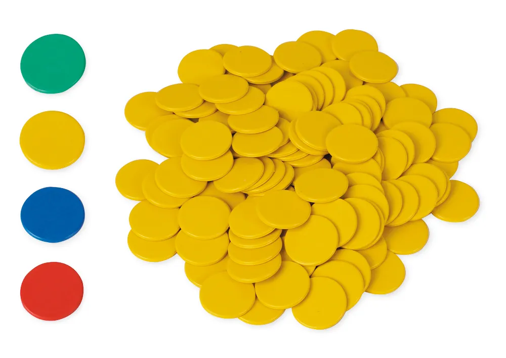 Plättchen aus Re-Plastic, vollfarbig, 100 Stück