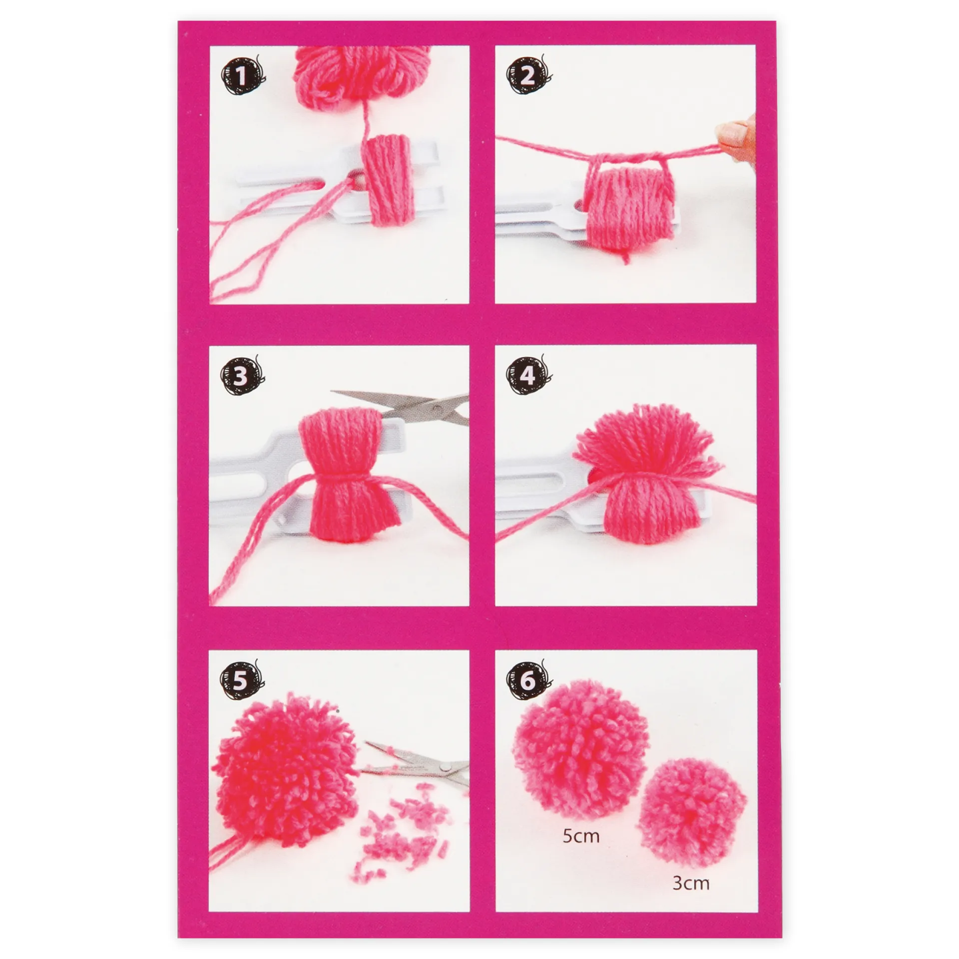 Pompon-Schablone, 12x5 cm