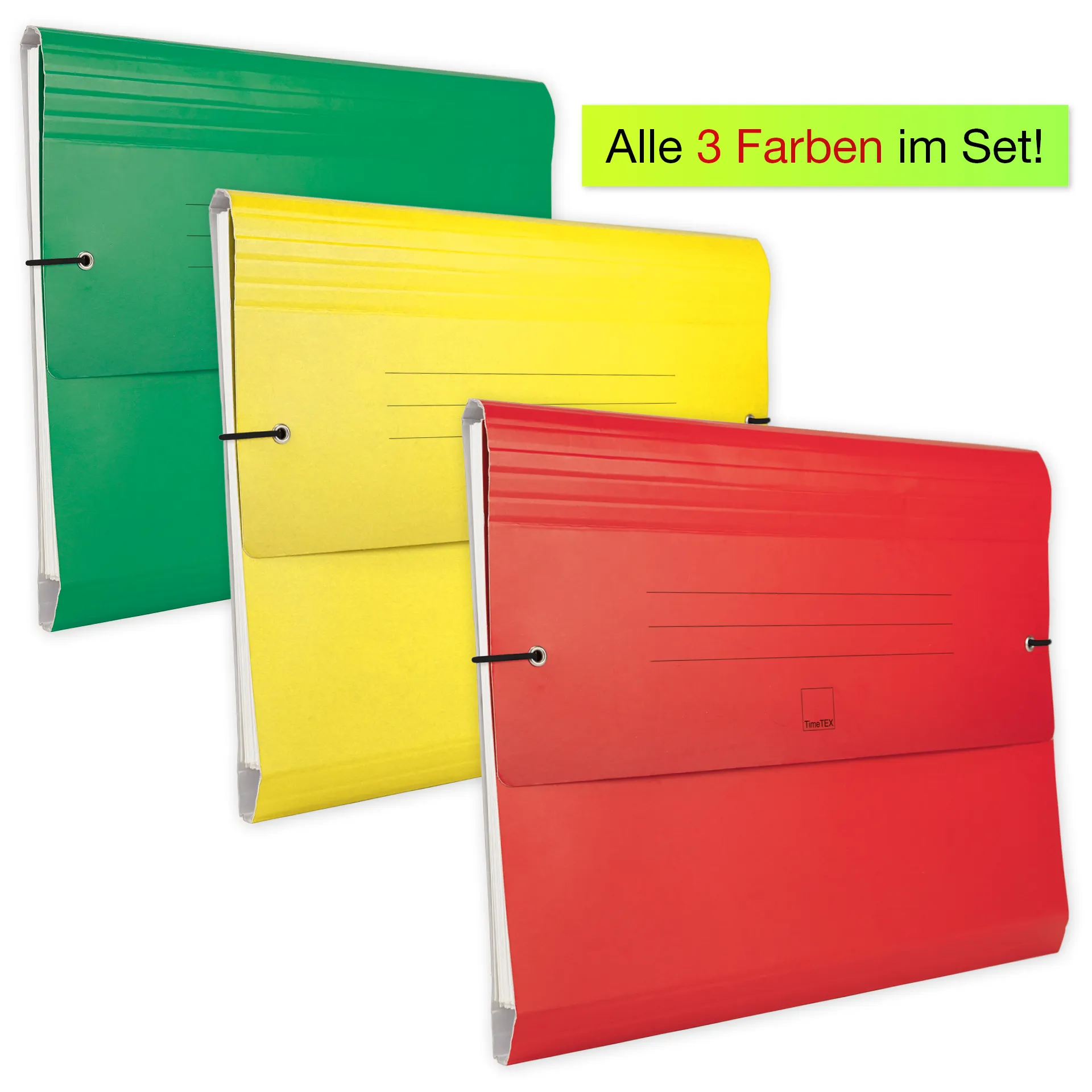 Set Fächermappe aus Pappe A4-Plus, 3-tlg.