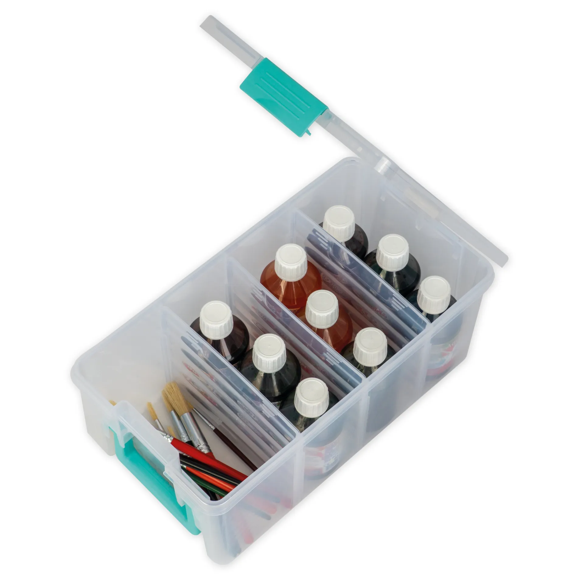 TimeTEX Klappdeckel-Box mit Stifte-Einsatz, transparent