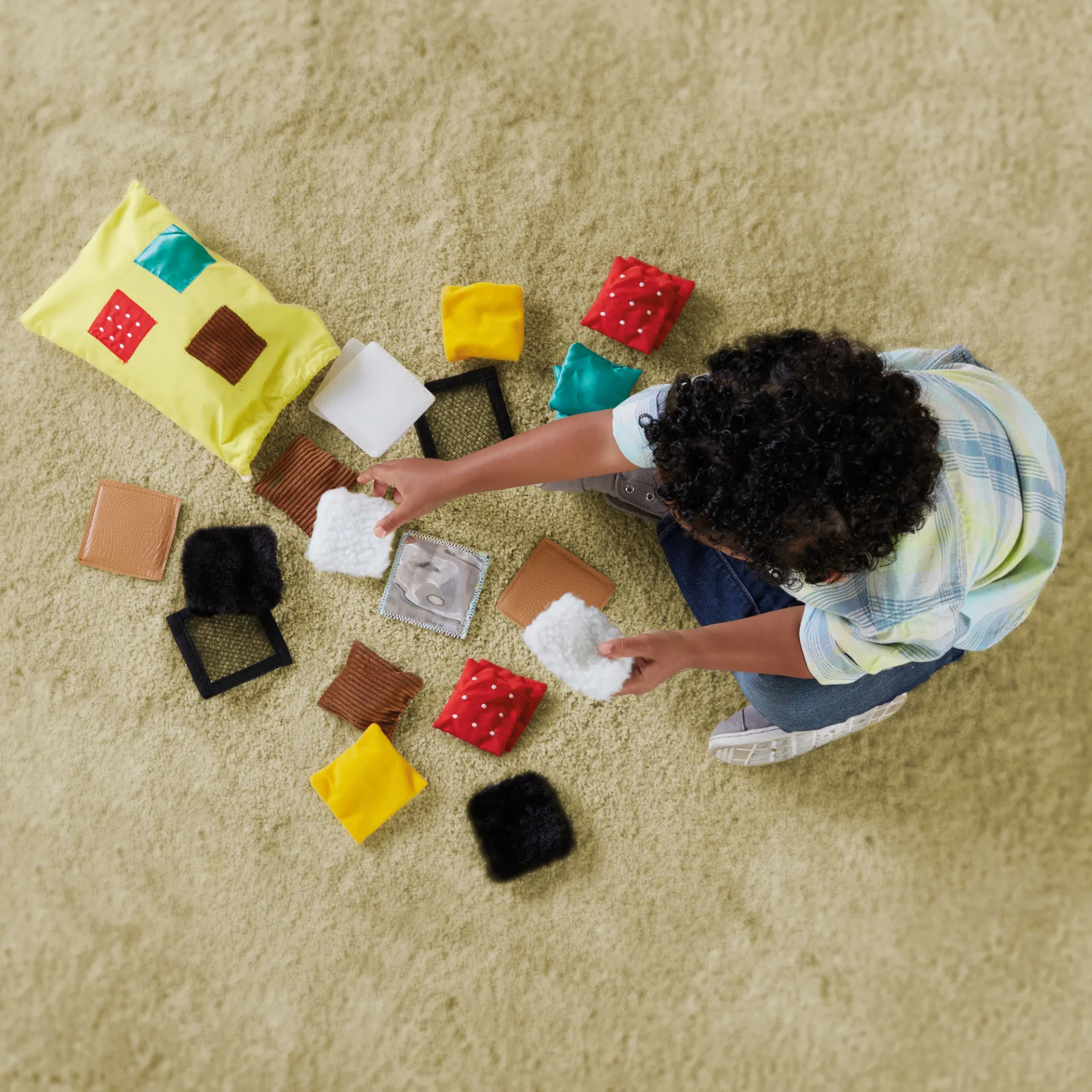 Tast-Memospiel "Textile Quadrate", 20-tlg.